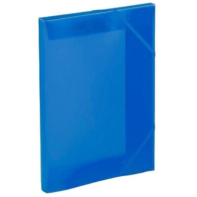 Carpeta Gomas y solapas Folio Azul Translúcido