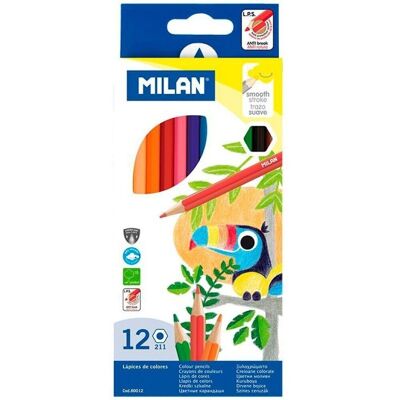 Estuche 12 lápices de colores Milan