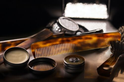 JASPE' comb in cellulose acetate, tortoiseshell finish