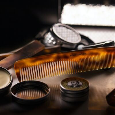 JASPE' comb in cellulose acetate, tortoiseshell finish