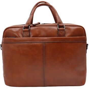 Sac pour ordinateur portable - Porte-documents cuir - Porte-documents - Cuir - Cognac 2