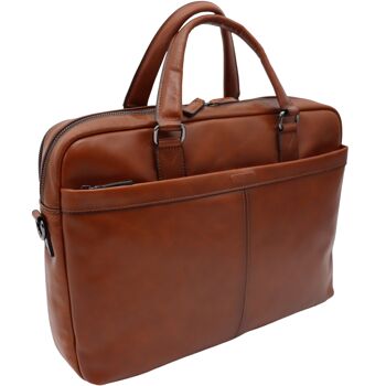 Sac pour ordinateur portable - Porte-documents cuir - Porte-documents - Cuir - Cognac 3