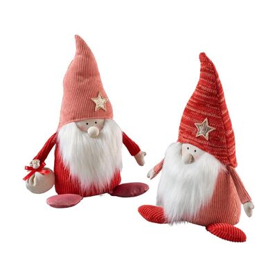 Decorative elf plush toy 32 cm x 2 - Christmas decoration