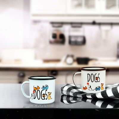 Biggdesign Dogs Enamel Mugs Set Pack Of 2