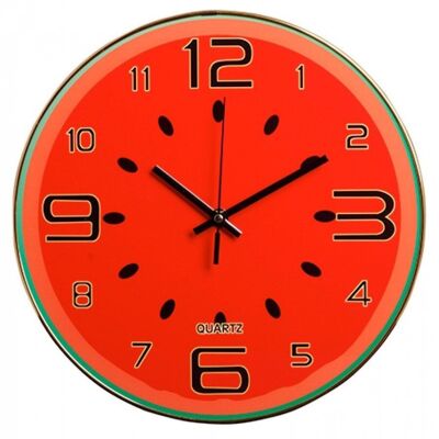 Watermelon shaped wall clock.  Diameter: 30cm KL-871A