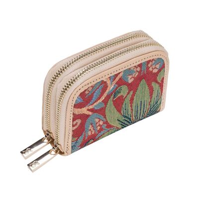 William Morris Strawberry Thief Rouge - Porte-monnaie Double Zip