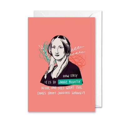 Tarjeta A6 con cita de Elizabeth Gaskell