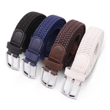 Ceinture élastique - lot de 4 - ceinture femme - ceinture élastique - ceintures élastiques étroites - ceinture tressée 2