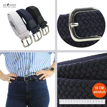 Ceinture élastique - lot de 4 - ceinture femme - ceinture élastique - ceintures élastiques étroites - ceinture tressée 3