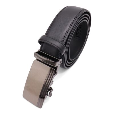 Cinturón Automático extralargo - Cinturón talla grande - cinturón sin agujeros - cinturón hombre - 160 cm - negro M