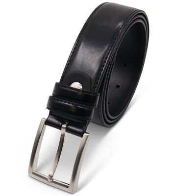 Cinturón de Hombre - Cinturón Talla Grande - Piel Genuina - Negro