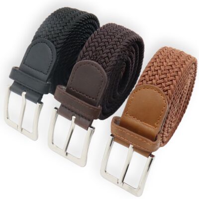 Cinture elastiche custodie - cinture elasticizzate - cinture uomo - cinture donna - nero, marrone e cocgnac 3 Pezzi