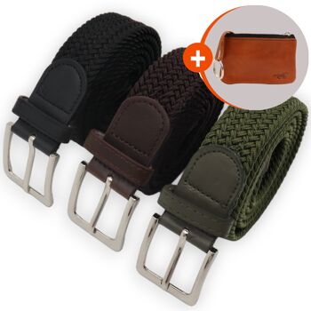 Ceintures élastiques Safekeepers - ceintures stretch - ceintures homme - ceintures femme - 3 Pièces 3