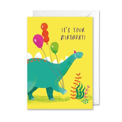 Tarjeta de cumpleaños de Stegosaurus