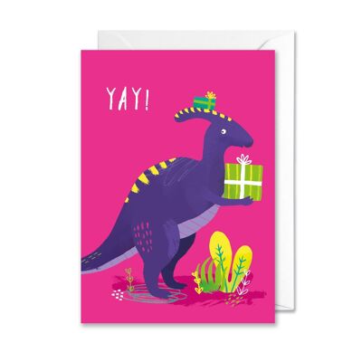 Tarjeta de cumpleaños de Parasaurolophus