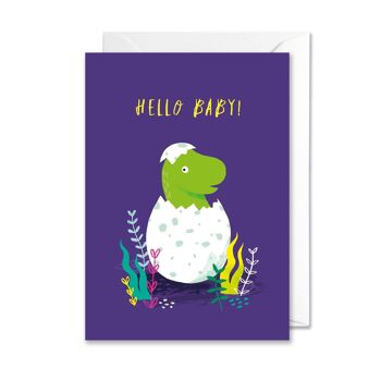 Bonjour bébé dinosaure carte