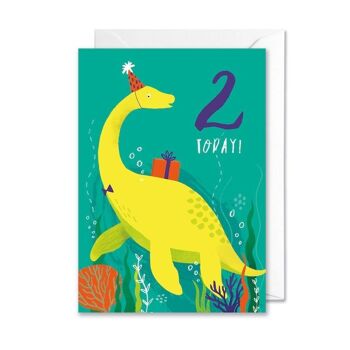 2ème anniversaire carte d'anniversaire de dinosaure 1