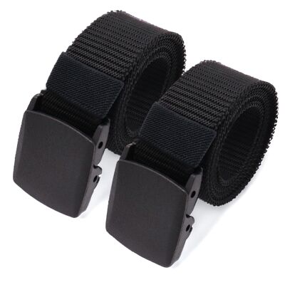 Cinturón táctico - 2 piezas - Cinturones tallas grandes - Negro