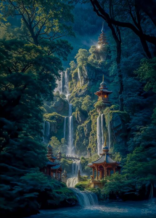 temple zen et cascade
