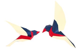 2 Oiseaux en papier 3D 1