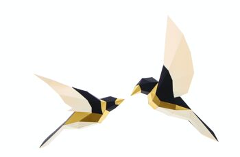 2 Oiseaux en papier 3D 2