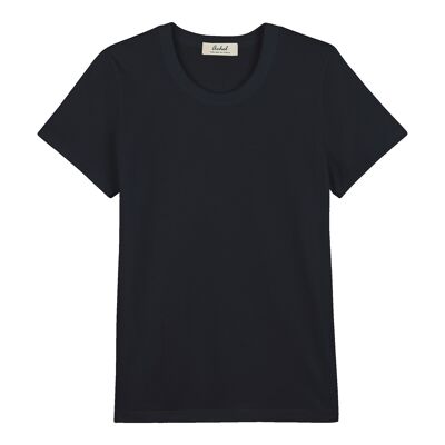 T-shirt 100% Coton Biologique - Manches courtes Femme - Noir