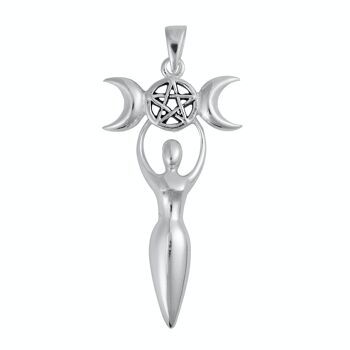 Pendentif Pentagramme Triple Lune Déesse 1