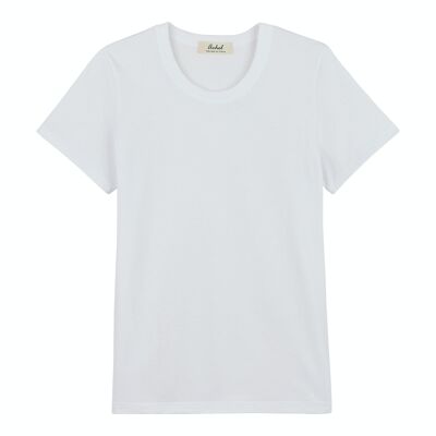 T-shirt 100% Coton Biologique - Manches courtes Femme - Blanc