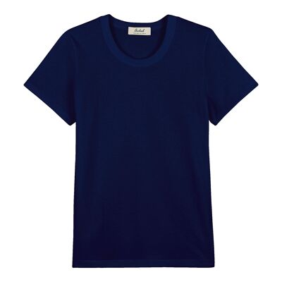 T-shirt 100% Coton Biologique - Manches courtes Femme - Marine