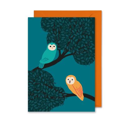 Midnight Garden A6 Owls Card
