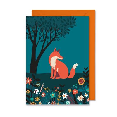 Tarjeta Midnight Garden A6 Fox