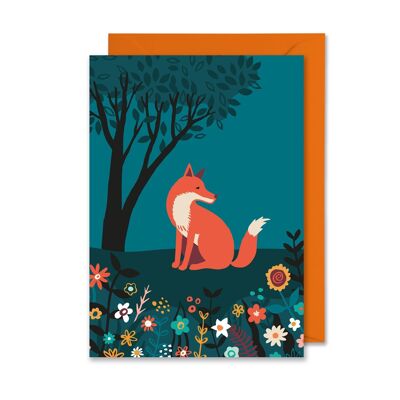 Midnight Garden A6 Fox card