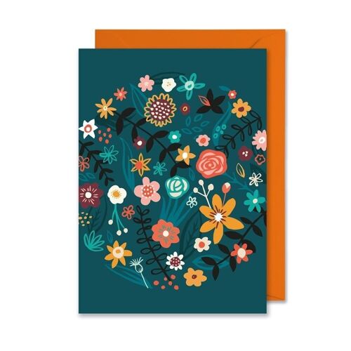 Midnight Garden A6 floral card