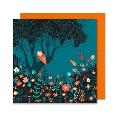 Carte Hibou Jardin de Minuit