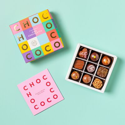 Scatola di selezione di cioccolato da 9 pezzi