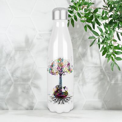 Guitar Tree of Life 500ml Bowling Pin Shape Thermal Insulated Drinks Bottle, Made In Scotland, Guitar  Gift, Tree of Life Bottle