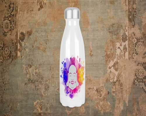 Laughing Buddha  500ml Bowling Pin Shape Thermal Insulated Drinks Bottle, Laughing Buddha Gift, Good Vibes Bottle, Buddha Gift