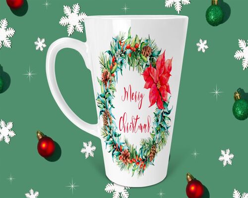 Merry Christmas  17oz Skinny Latte Mug, Christmas Mug, Christmas Gift