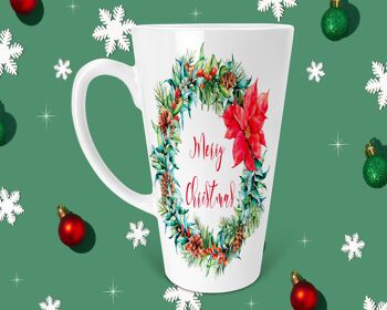 Merry Christmas 17oz Skinny Latte Mug, Tasse de Noël, Cadeau de Noël 1