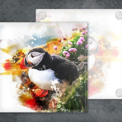 Puffin Glass Coaster, Puffin Coaster, Puffin Drinks Holder, Puffin Gift, Puffin Lovers, Hecho en Escocia