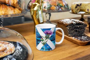Tasse en céramique de café de thé de chardon abstrait de sautoir, tasse écossaise de chardon, tasse écossaise, tasse de montagne, cadeau écossais 2