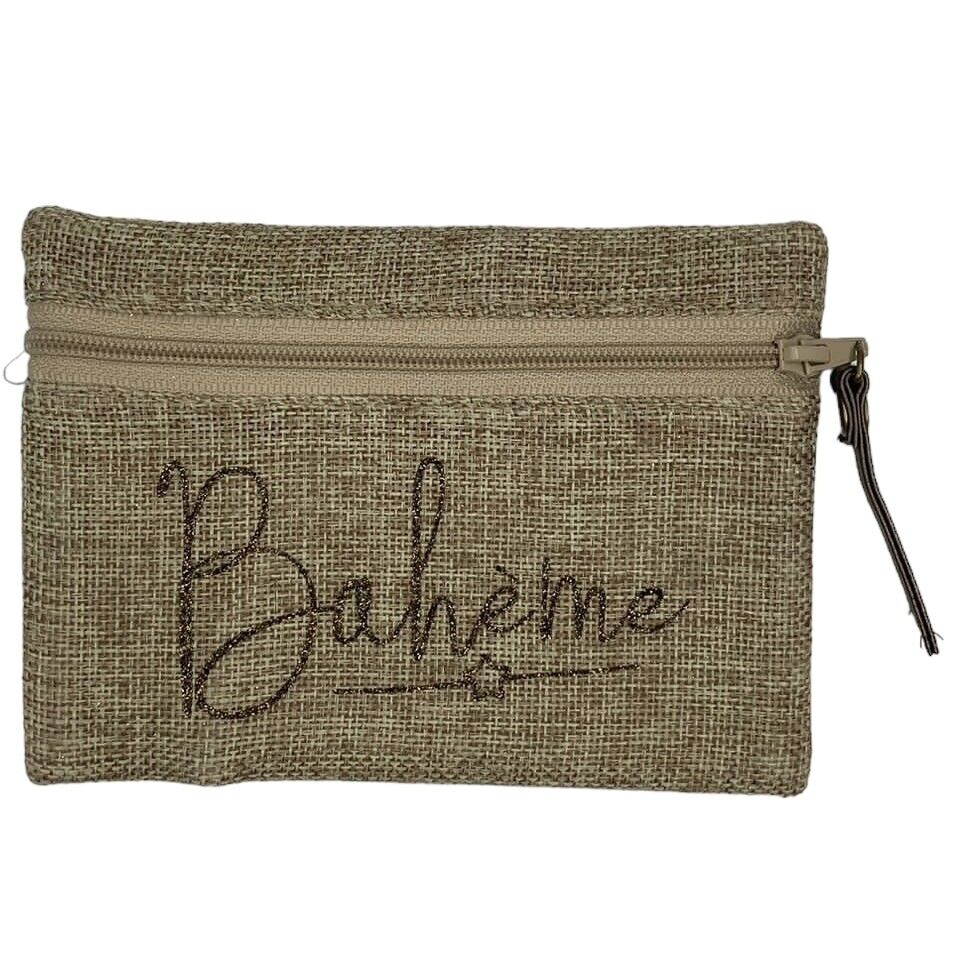 Beutel S, „Bohème“, schimmernde Jute