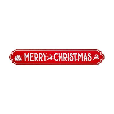 Red “Merry Christmas” sign 120 x 20 x 2.5 cm - Christmas decoration