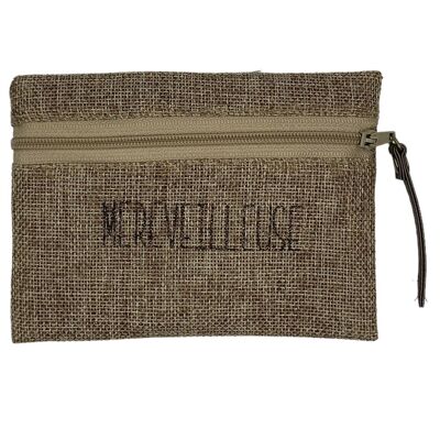 Pouch S, "Mereveilleuse", shimmering jute