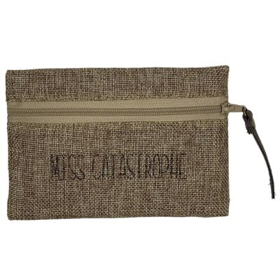 Pouch S, "Miss Catastrophe", shimmering jute