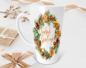 Seasons Greetings 17oz Skinny Latte Mug, Tasse de Noël, Cadeau de Noël 1