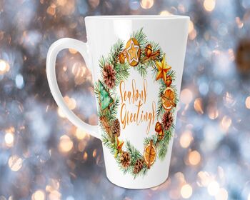 Seasons Greetings 17oz Skinny Latte Mug, Tasse de Noël, Cadeau de Noël 2
