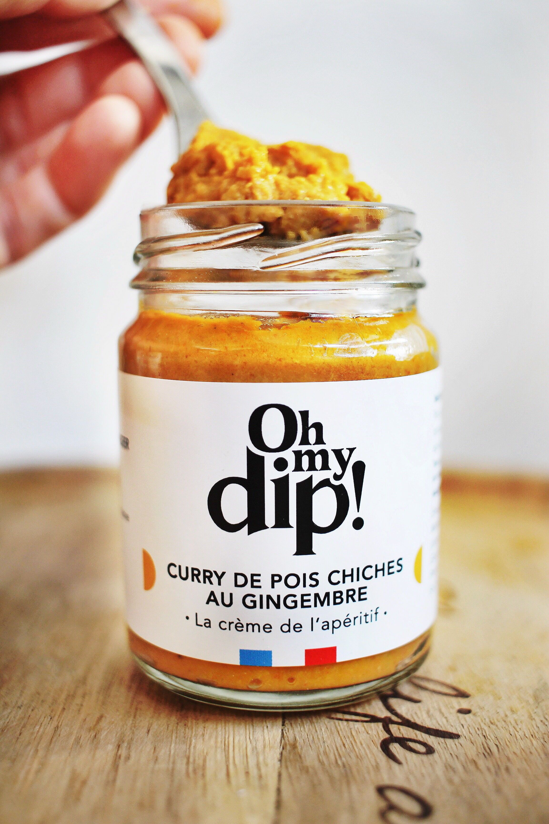Chickpea curry spread with ginger for appetizer