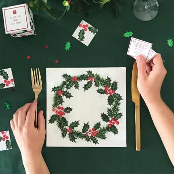 Serviettes écologiques en forme de guirlande de houx de Noël - Paquet de 20 3