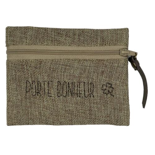 Pochette S, "Porte bonheur", jute scintillant